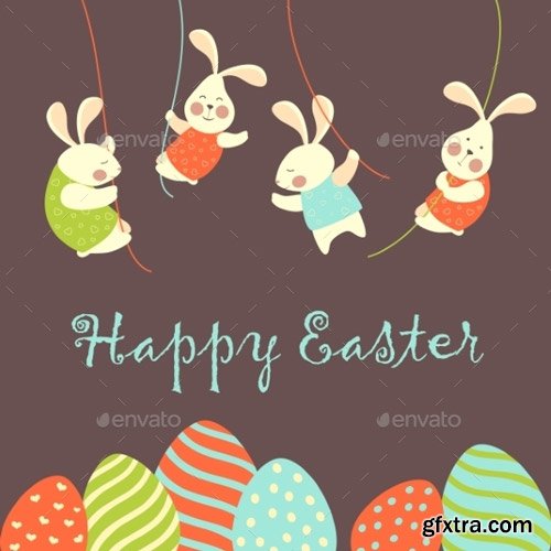 GraphicRiver - Easter Bunnies and Easter Eggs - 10447257