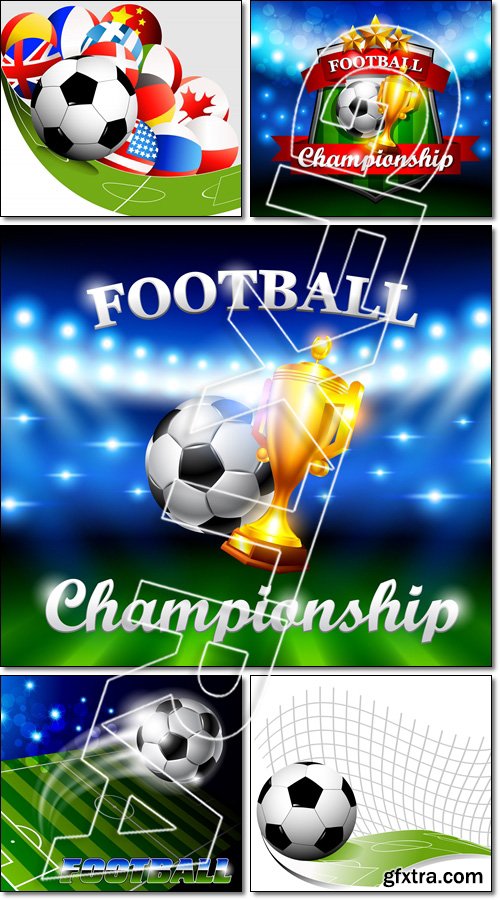 Abstract football background, Football Championship with flags - Vector
