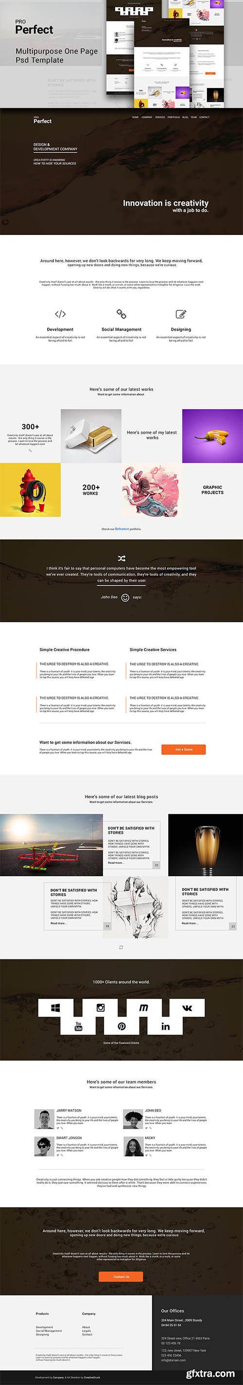 PSD Web Template - ProPerfect - Multipurpose One Page Theme