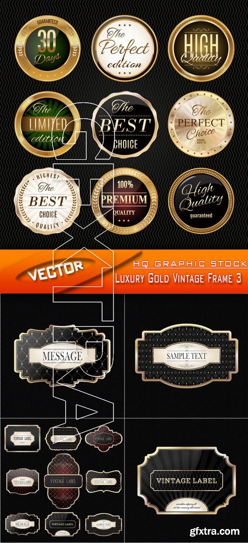 Stock Vector - Luxury Gold Vintage Frame 3