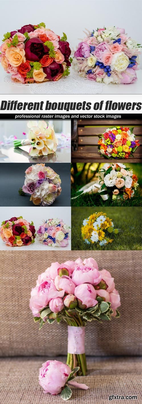 Different bouquets of flowers