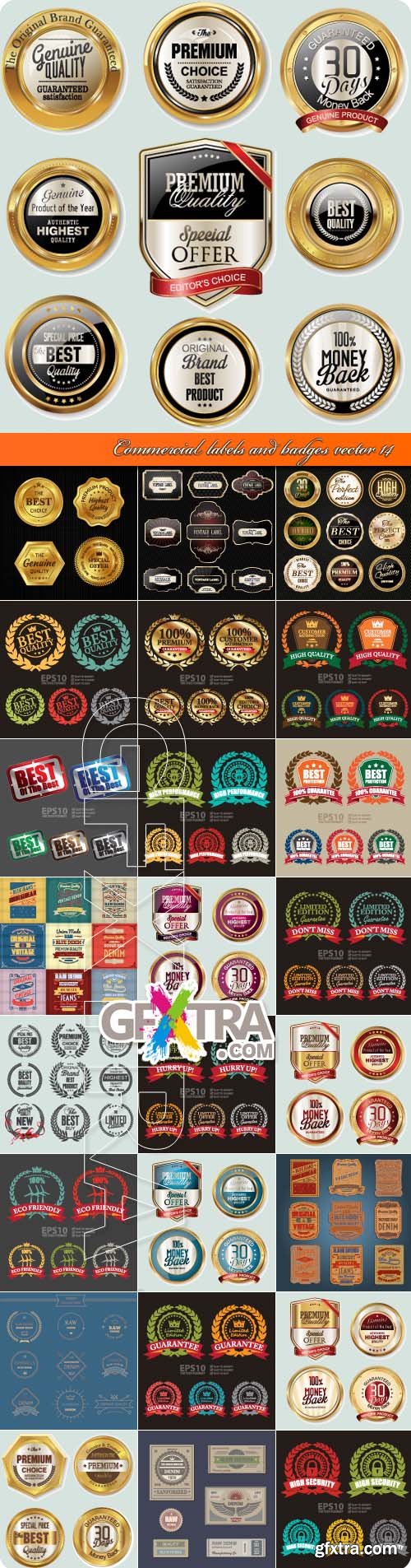 Commercial labels and badges vector 14