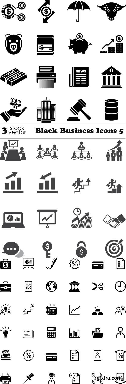Vectors - Black Business Icons 5