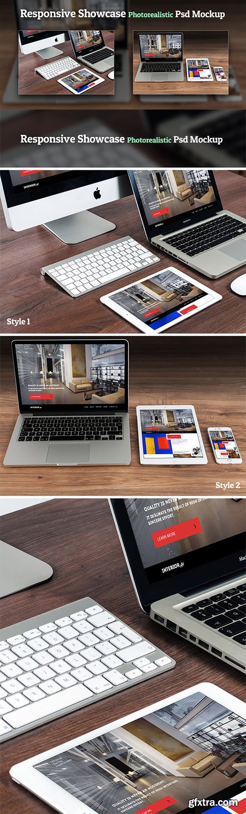 Responsive Showcase Photorealistic PSD Mock-Up\'s - Apple Devices