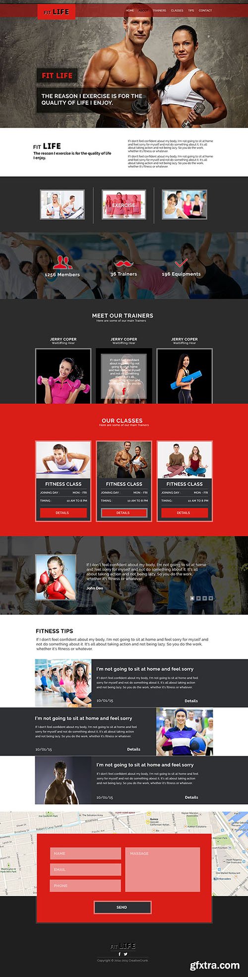 PSD Web Template - FitLife - Fitness One Page Theme