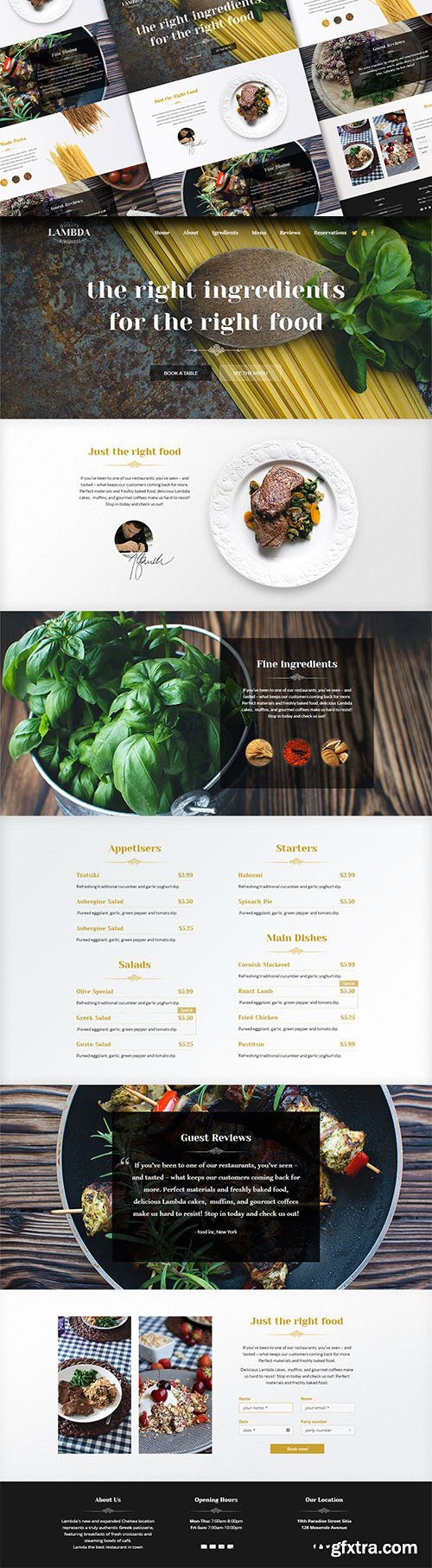 PSD Web Template - Restaurant 2015 - One Page Theme