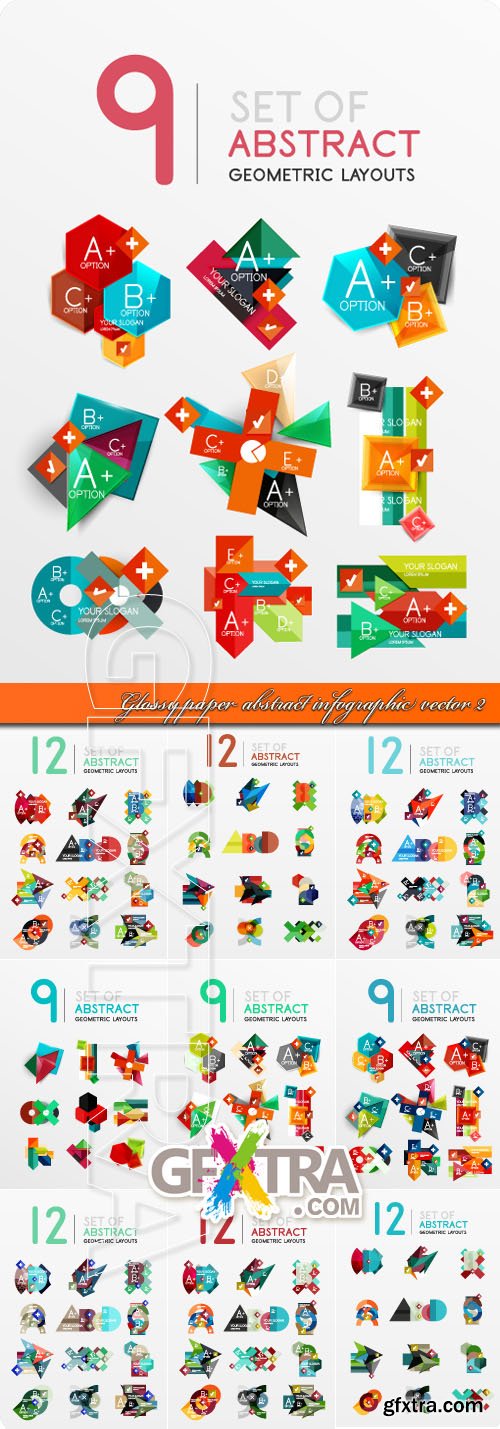 Glossy paper abstract infographic vector 2
