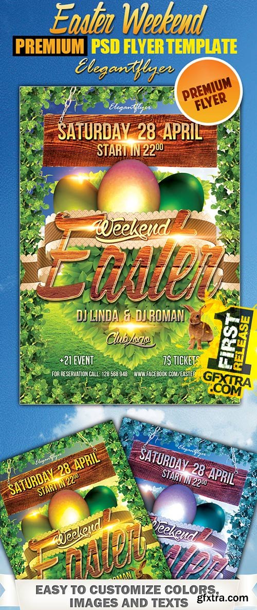 Easter Weekend 2 Flyer PSD Template + FB Cover