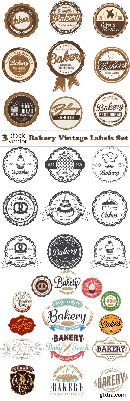 Vectors - Bakery Vintage Labels Set