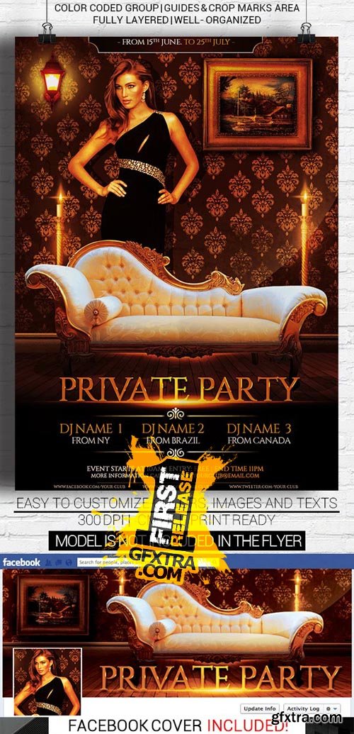 Private Party Flyer Template Facebook Cover