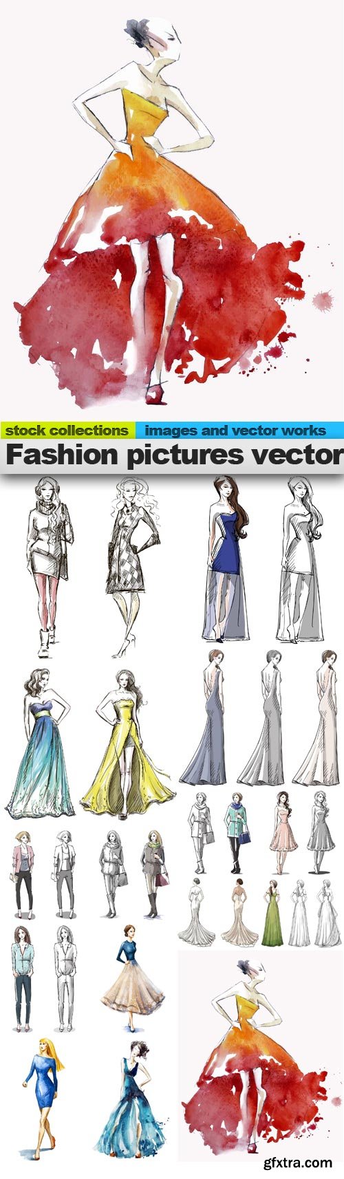 Fashion pictures vector, 15 x EPS