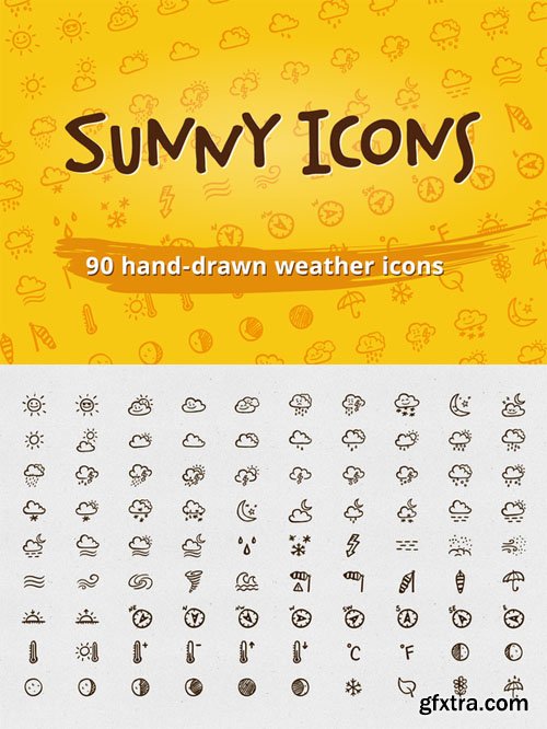 Sunny Icons: 90 weather icons - CM 87012