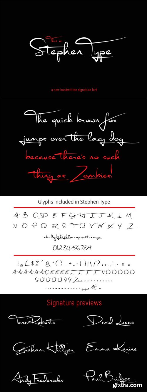 Signature font - Stephen Type - logo