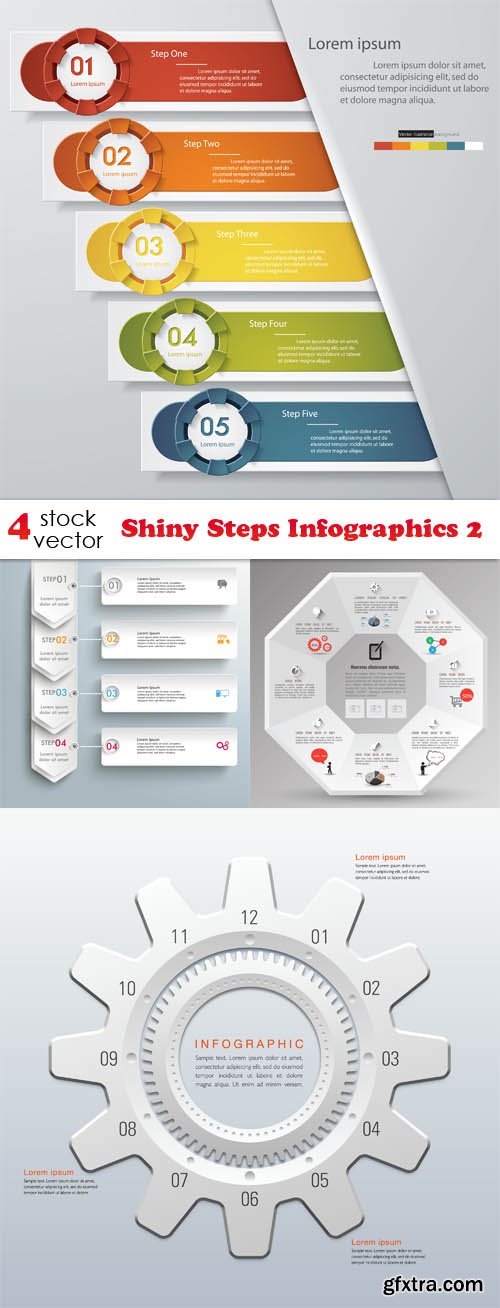 Vectors - Shiny Steps Infographics 2
