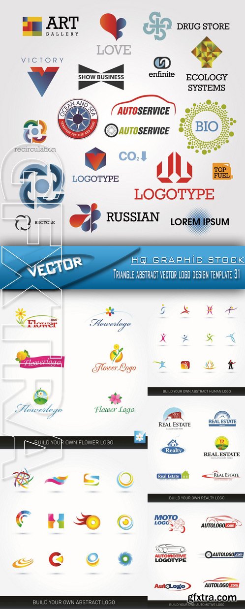 Stock Vector - Triangle abstract vector logo design template 31