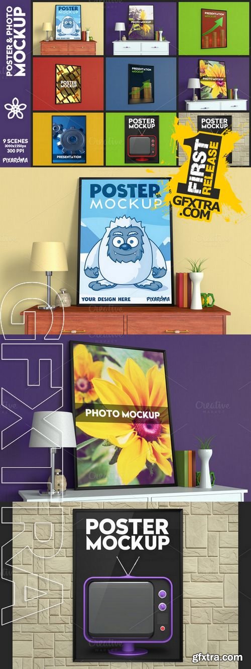 Poster and Photo Mockup 9 Scenes - CM 234222