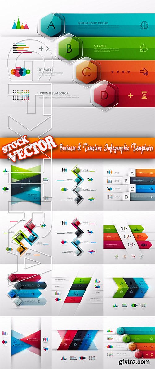 Stock Vector - Business & Timeline Infographic Templates