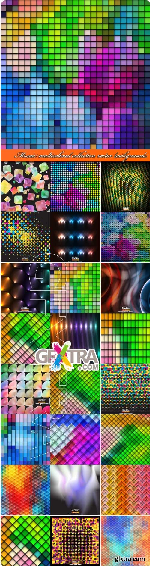 Mosaic multicolored collection vector backgrounds