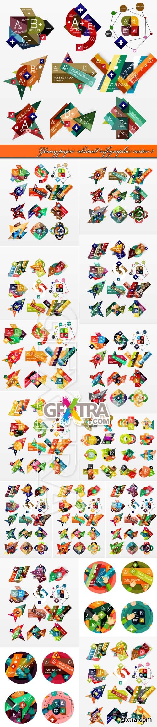 Glossy paper abstract infographic vector 3