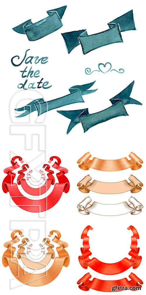 Stock Vectors - Vintage ribbons or banners for your design isolated on a white background