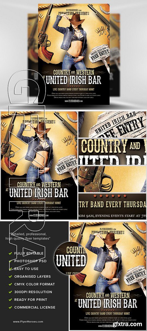 Country and Western Flyer Template