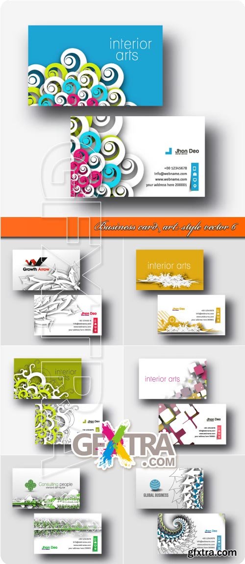 Business card art style vector 6