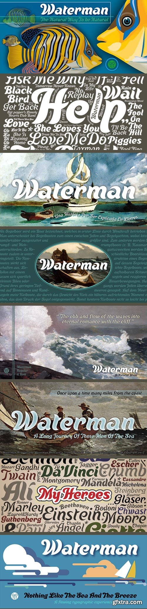 Waterman - Fluid Display Script Fonts