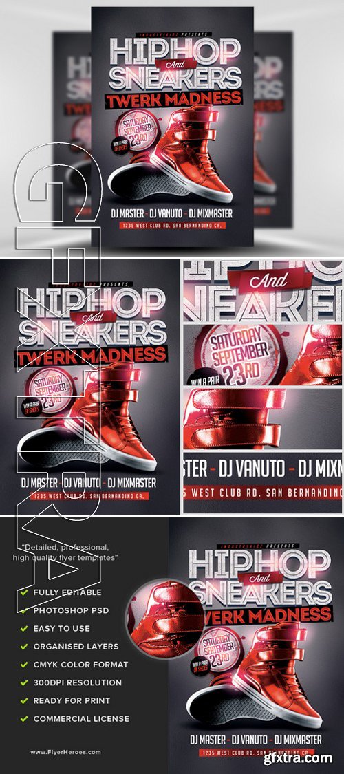 Hip Hop and Sneakers Flyer Template