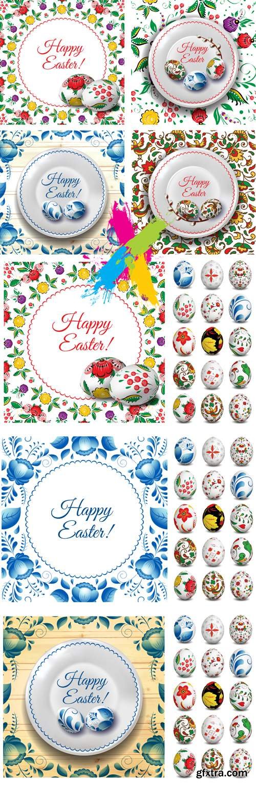Easter Ornaments & Eggs Vector