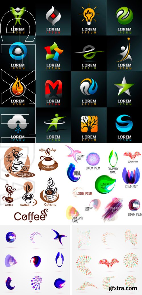 Stock Vectors - Vector abstract 3d business logo set for your design