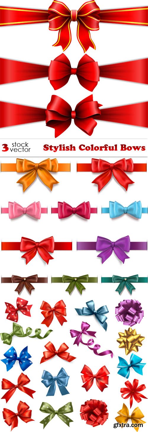 Vectors - Stylish Colorful Bows