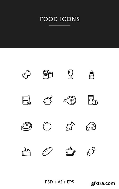 PSD, AI, EPS Vector Web Icons - Food icons 2015