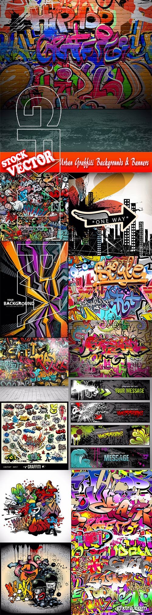 Stock Vector - Urban Graffiti Backgrounds & Banners