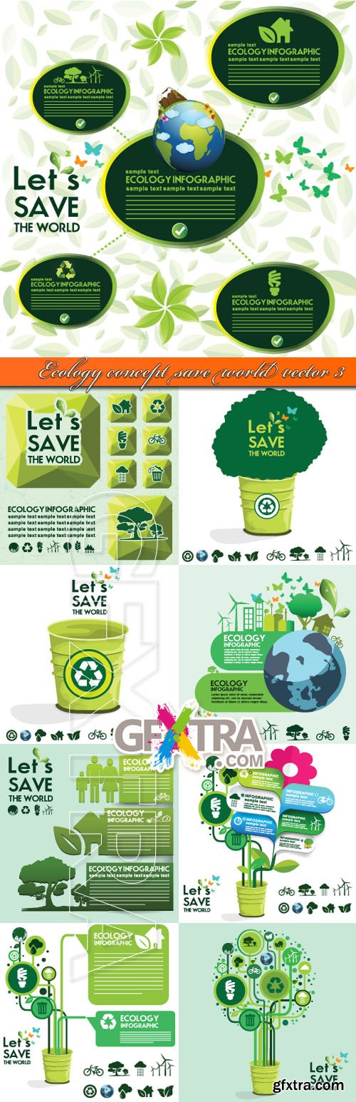 Ecology concept save world vector 3