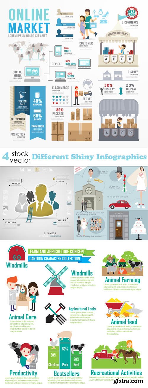 Vectors - Different Shiny Infographics