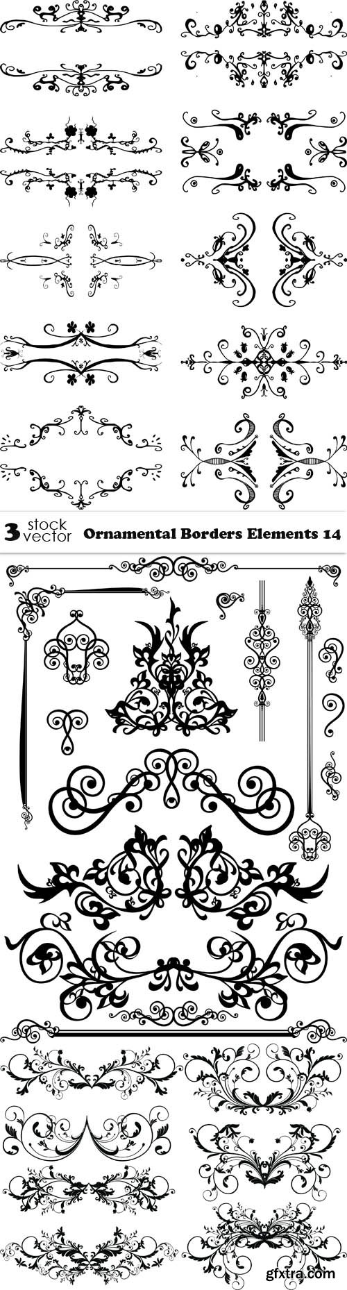 Vectors - Ornamental Borders Elements 14
