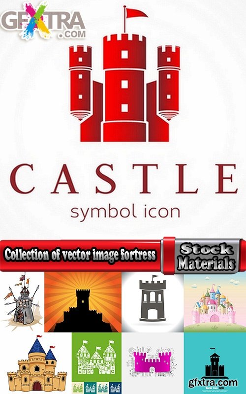 Collection of vector image fortress castle fort inaccessibility 25 Eps