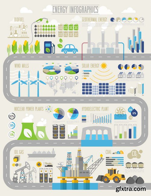 Stock Vectors - Energy And Ecology Infographic Set With Charts And Other Elements