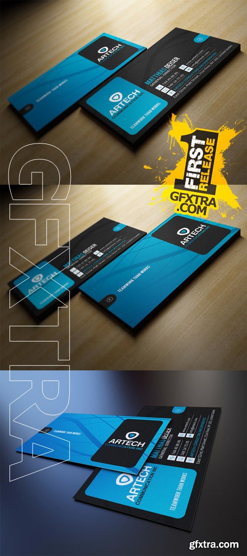 CM - Black And Blue Business Card 104819