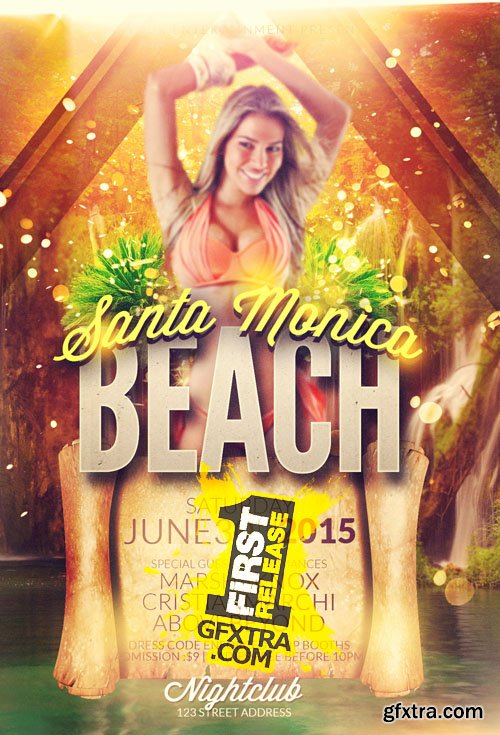 Summer Party Flyer Template - Santa Monica