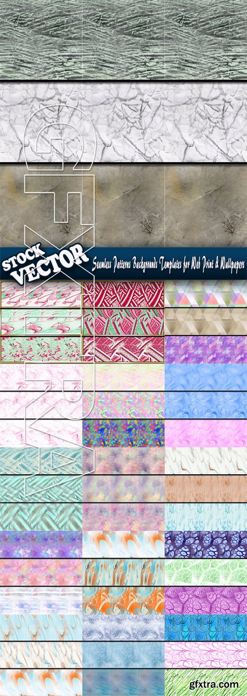 Stock Vector - Seamless Patterns Backgrounds Templates for Web Print & Wallpapers