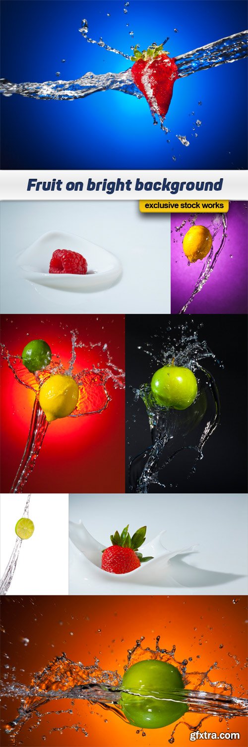 Fruit on bright background 8x JPEG