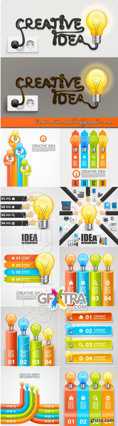 Creative Idea bulbs infographic vector