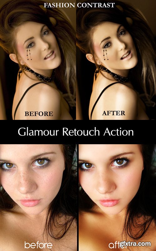 Photoshop Actions - Glamour Retouch & Fashion Contrast