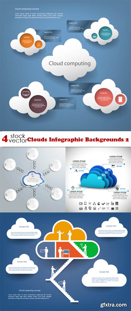 Vectors - Clouds Infographic Backgrounds 2