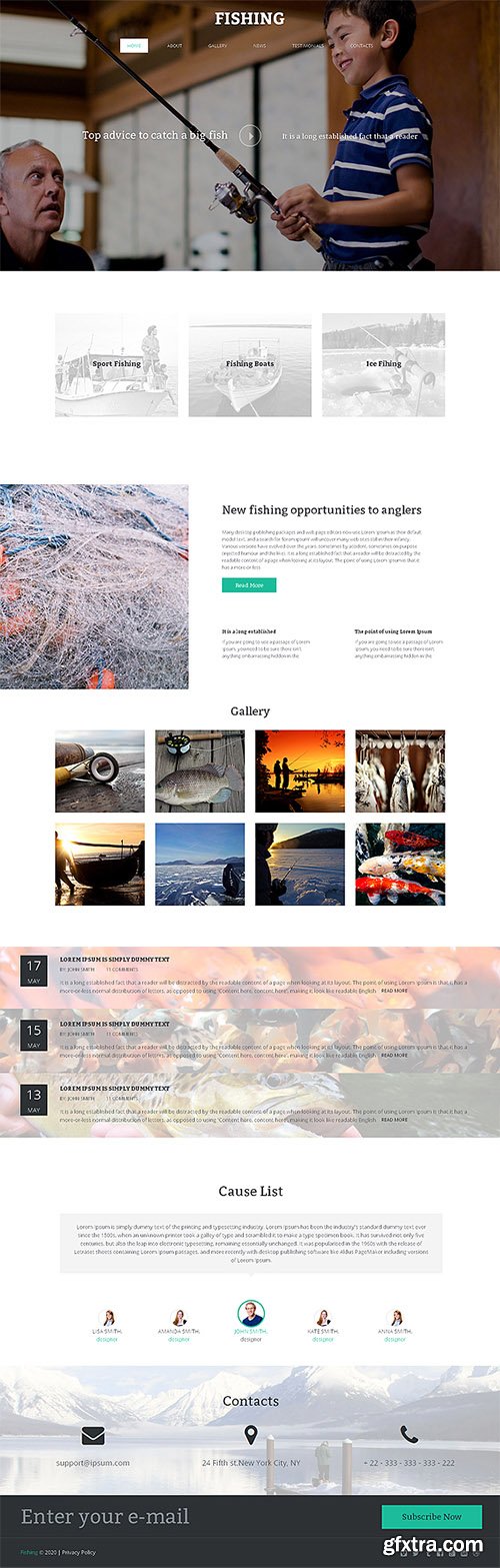 CreativeMarket - Fishing Responsive One Page Theme