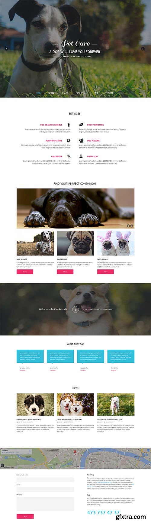 CreativeMarket - Pet Care Responsive One Page Theme