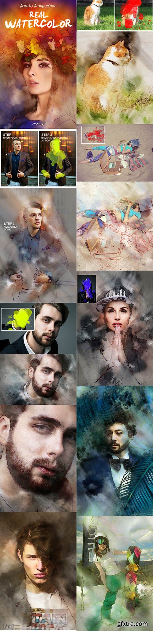 GraphicRiver Real Watercolor Painting Photoshop Action 11044807