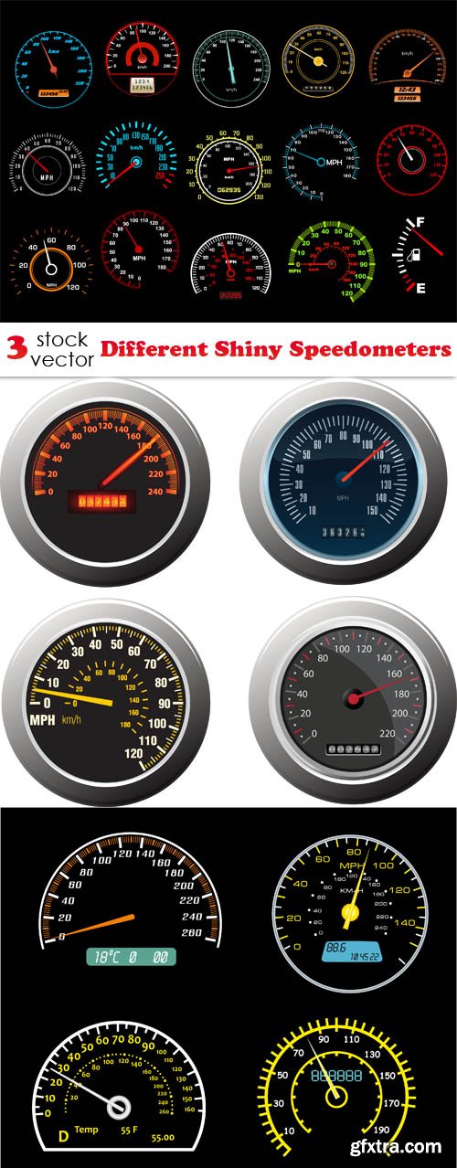 Vectors - Different Shiny Speedometers