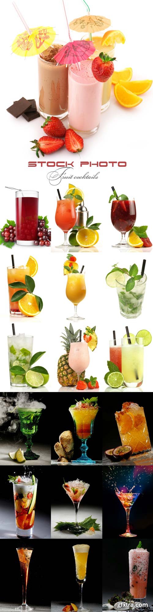 Fruit cocktails raster graphics